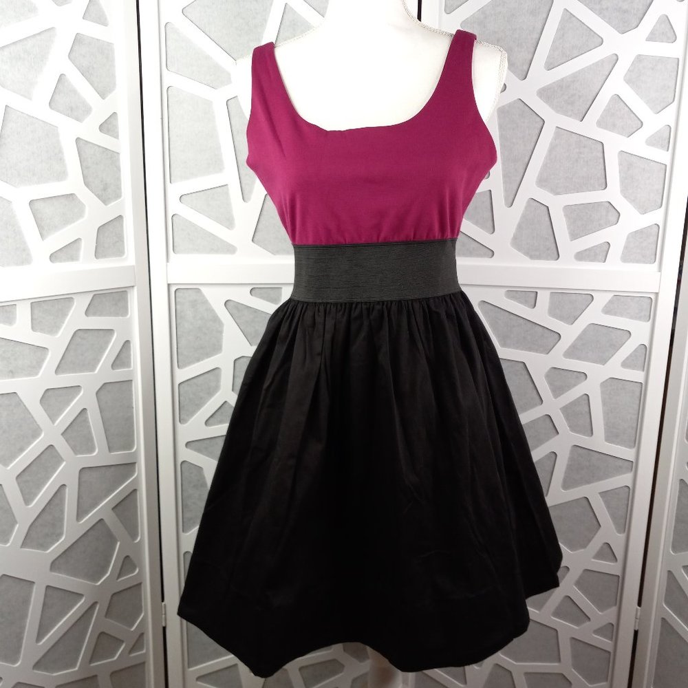 Catwalk Studio Large Dress Pink Tank Black Full Skirt Exposed Zipper